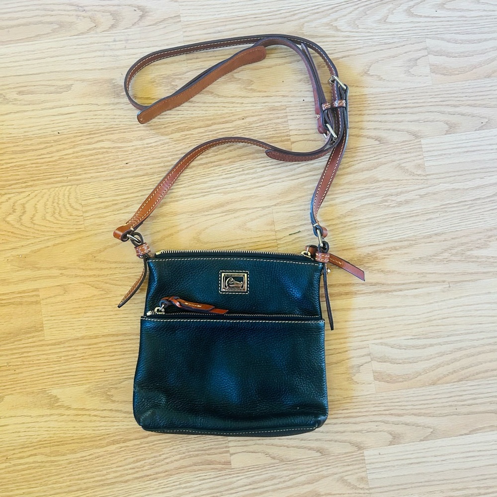 Dooney & Bourke Black and Tan Crossbody Bag